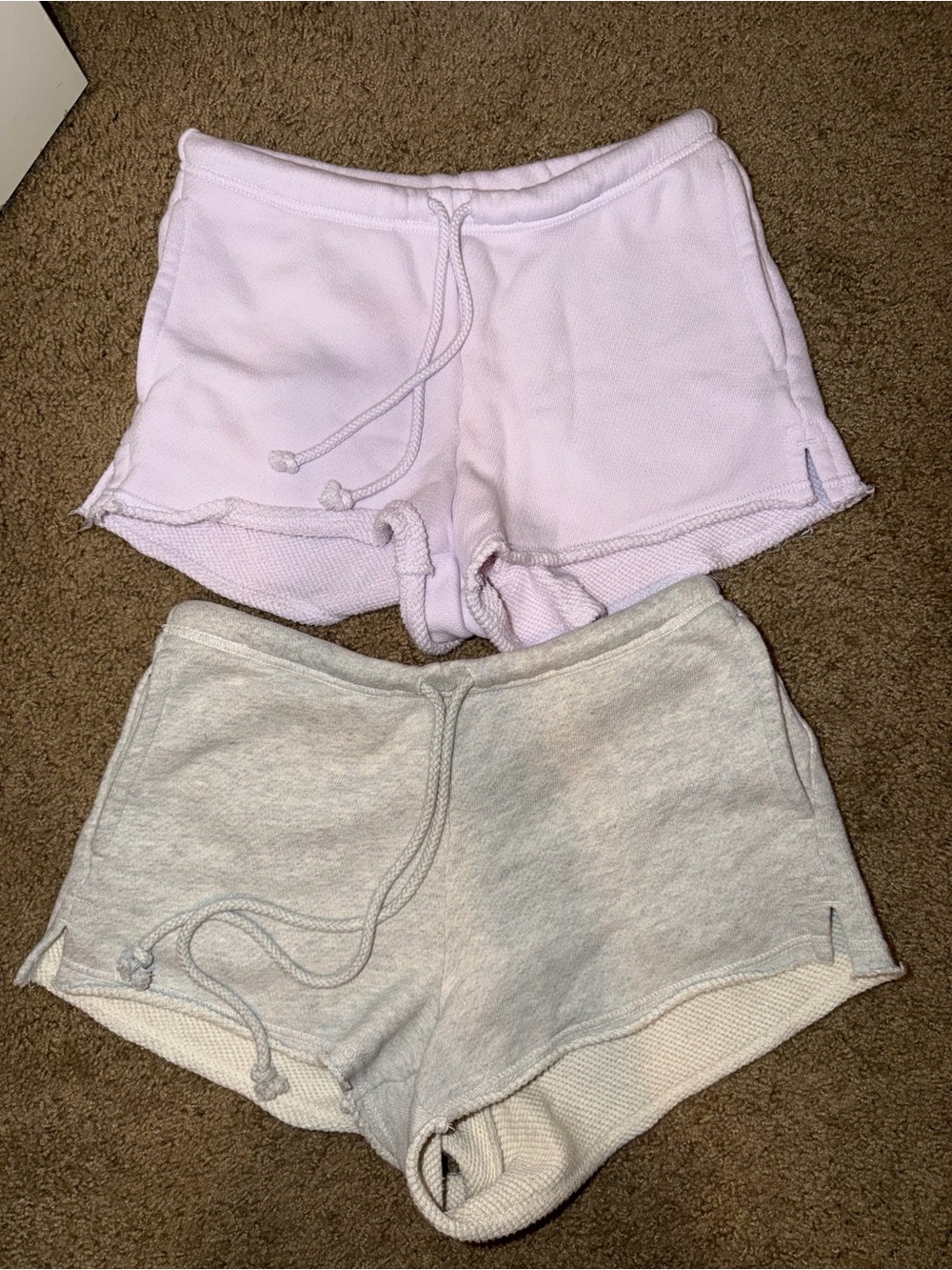 American Eagle Outfitters Women's Lounge Shorts - Light Pink & Light Gray